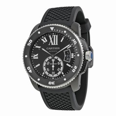 Cartier Calibre de Cartier Diver Automatic Black Dial Black Rubber Divers Men's Watch WSCA0006