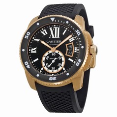 Cartier Calibre de Cartier Diver Automatic Black Dial Rubber Men's Watch W7100052