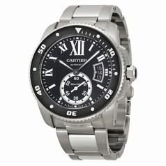 Cartier Calibre de Cartier Diver Black Dial Steel Men's Watch W7100057