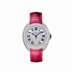 Cartier Clé 18K White Gold Set with Diamonds Dial Ladies Watch WJCL0018