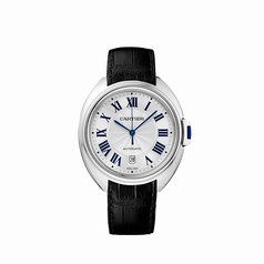 Cartier Clé Silvered Flinqué Dial Steel Men's Watch WGCL0005