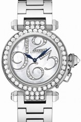 Cartier Pasha Mother of Pearl Diamond Dial 18kt White Gold Ladies Watch WJ12320G