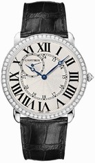 Cartier Ronde Louis Cartier Diamond Bezel 18 kt White Gold Men's Watch WR007002