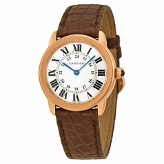 Cartier Ronde Solo De Cartier Silver Dial Brown Leather Ladies Watch W6701007