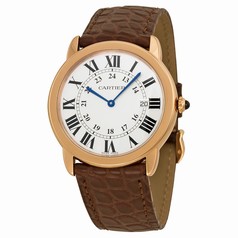Cartier Ronde Solo De Cartier Silver Dial Brown Leather Unisex Watch W6701008