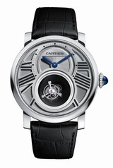 Cartier Rotonde de Cartier Double Tourbillon Manual Wind Platinum Men's Watch W1556210