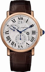 Cartier Rotonde Silver Dial GMT 18kt Pink Gold Men's Watch W1556240