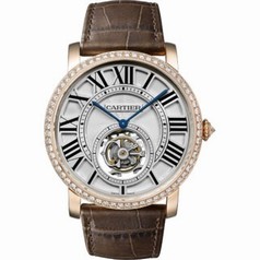 Cartier Rotonde White Dial 18kt Pink Gold Diamond Men's Watch HPI00593