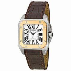 Cartier Santos 100 18kt Rose Gold and Steel Midsize Watch W20107X7