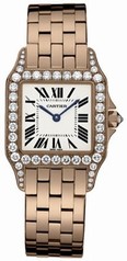 Cartier Santos Demoiselle Large 18k Rose Gold Diamond Watch WF9007Z8