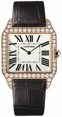 Cartier Santos-Dumont Diamond Bezel Manual Wind 18 kt Rose Gold Men's Watch WH100751