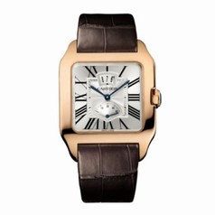 Cartier Santos-Dumont Mechanical Silver Dial Brown Leather Men's Watch W2020067