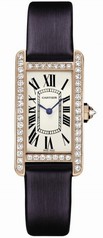 Cartier Tank Americaine Silver Dial Blue Satin Ladies Watch WB707931