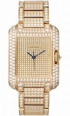 Cartier Tank Anglaise Diamond Pave Dial 18kt Pink Gold Ladies Watch HPI00560