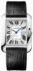 Cartier Tank Anglaise Silver Dial 18kt White Gold Ladies Watch W5310031
