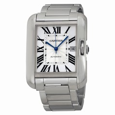 Cartier Tank Anglaise Silver Dial 18kt White Gold Men's Watch W5310025