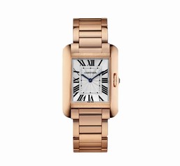 Cartier Tank Anglaise Silvered Flinqué Dial Ladies Watch W5310041