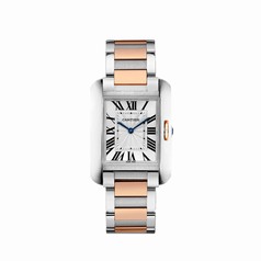 Cartier Tank Anglaise Silvered Flinqué Dial Men's Watch W5310043