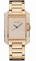 Cartier Tank Diamond Pave Automatic 18 kt Rose Gold Ladies Watch WT100012
