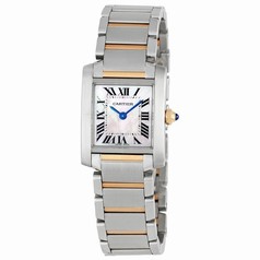 Cartier Tank Francaise 18k Rose Gold and Steel Pink Mother of Pearl Ladies Watch W51027Q4