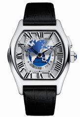 Cartier Tortue XXL Multiple Time Zone Manual Wind 18 kt White Gold Men's Watch W1580050