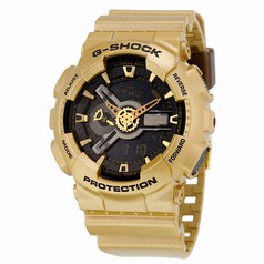 Casio G Shock Black Dial Gold-Colored Resin Men's Watch GA110GD-9B