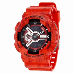 Casio G-Shock Quartz Red Analog Resin Strap Men's Watch GA110SL-4A