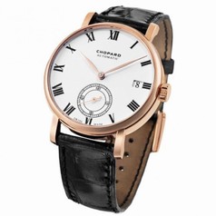 Chopard Classic Manufacture White Dial 18K Rose Gold Automatic Men's Watch 161289-5001