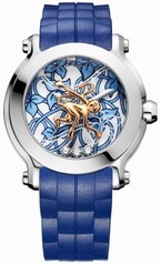 Chopard Happy Animal World Blue and White Floating Diamond Dial Ladies Watch 128707-3004
