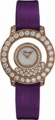 Chopard Happy Diamond Mother of Pearl Diamond Bezel 18k Rose Gold Ladies Watch 209412-5001
