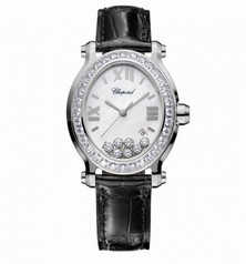 Chopard Happy Sport Diamonds Mother of Pearl Dial Stainless Steel Ladies Watch 278546-3002