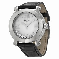 Chopard Happy Sport II Round Mother of Pearl Diamond Dial Ladies Watch 278475-3002