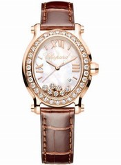 Chopard Happy Sport Oval Mother of Pearl 18k Rose Gold Ladies Watch 275350-5003