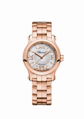 Chopard Happy Sport Silver Tone Dial 18 Carat Rose Gold Ladies Watch 274893-5003