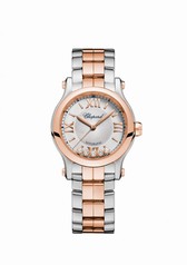 Chopard Happy Sport Silver-Tone Dial 18 Carat Rose Gold and Stainless Steel Ladies Watch 278573-6002
