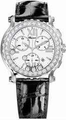Chopard Happy Sport White Dial Chronograph Diamond Ladies Watch 288506-2001