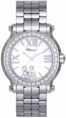 Chopard Happy Sport White Dial Stainless Steel Ladies Watch 278509-3008