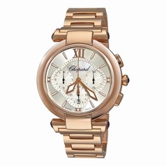 Chopard Imperiale Silver Dial 18kt Rose Gold Chronograph Ladies Watch 384211-5002
