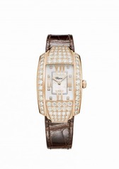 Chopard La Strada Quartz Mother of Pearl Diamond Dial 18K Rose Gold Ladies Watch 419403-5004