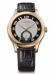 Chopard L.U.C. Classic Mark III Black and Silver Guilloche Dial Automatic Rose Gold Men's Watch 161905-5001