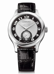 Chopard L.U.C. Quattro Mark II Automatic Black and Silver Guilloche 18 kt White Gold Men's Watch 161905-1001
