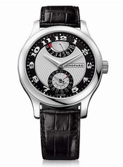 Chopard L.U.C Quattro Mark II Silver and Black Dial Black Leather Men's Watch 161903-1001