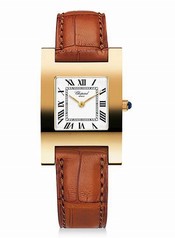 Chopard Your Hour White Dial 18k Yellow Gold Brown Leather Ladies Watch 127405-0001