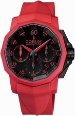 Corum Admirals Cup Challenger 44 Black Dial Red Rubber Strap Automatic Men's Watch 75380602F376AN31