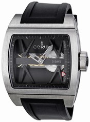 Corum Ti-Bridge Black Dial Black Rubber Strap Mechanical Men's Watch 10710104F3710000