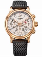 Chopard Mille Miglia Chronograph White Dial 18k Rose Gold Men's Watch 161274-5002