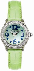 Corum Bubble Mini Diamond Steel Green Ladies Watch 101 172 47 0007 PN54