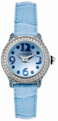 Corum Bubble Mini Diamond Steel Blue Ladies Watch 101 173 47 0011 PN55
