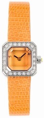 Corum Sugar Cube Diamond Steel Orange Ladies Watch 137 428 47 0124 EB34