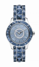 Dior Christal Blue Mother of Pearl Dial Stainless Steel Ladies Watch CD144517M001